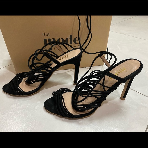 The Mode Collective Multi Strap Sandal in Black - Picture 8 of 12